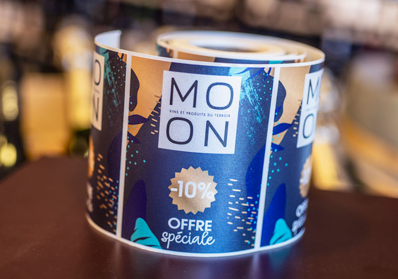 etiquette perlé gaufré exafocus48