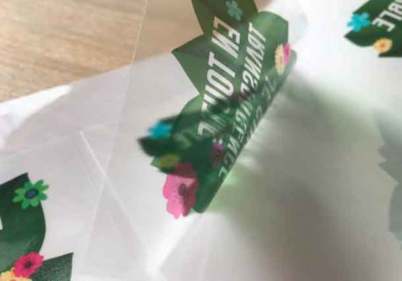 etiquette rouleau basique electrostatique transparent zoom