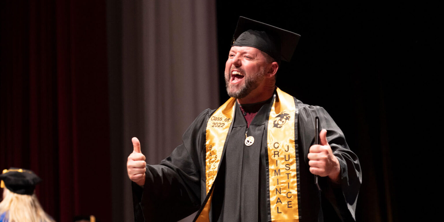 Looking ahead, Friesner wants to obtain his master’s and doctoral degrees from Purdue Global. (Purdue University photo/John Underwood)