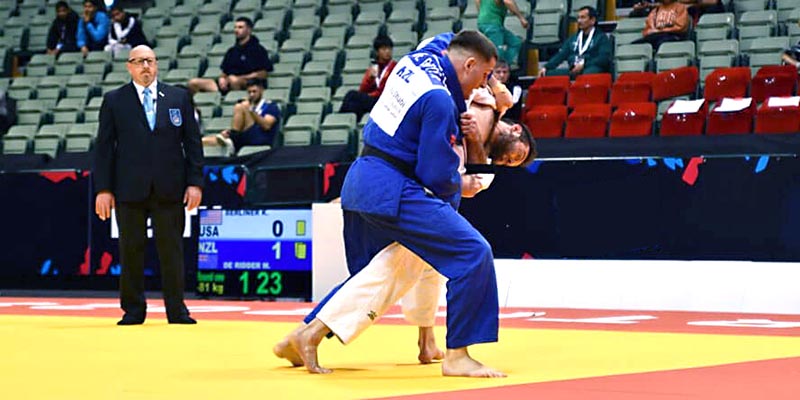 Berliner takes down an opponent. (Photo provided) 