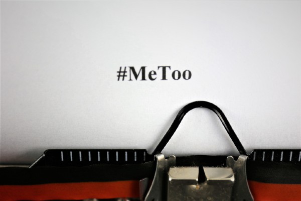 Close-up of "#MeToo" on paper in typewriter