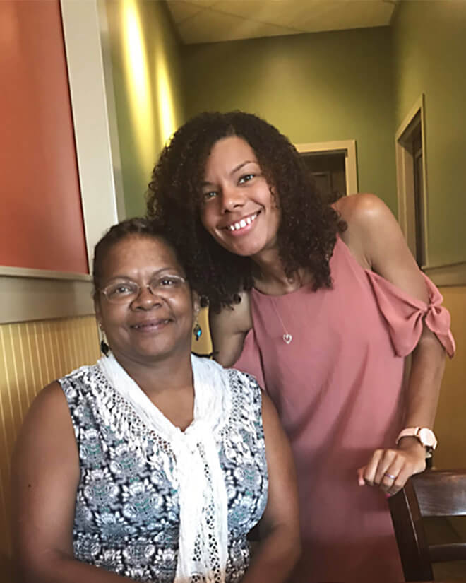 Nicole Hicks with her grandma, who she affectionately calls Nana, who helped encourage her and guide her to Purdue Global. (Photo provided)