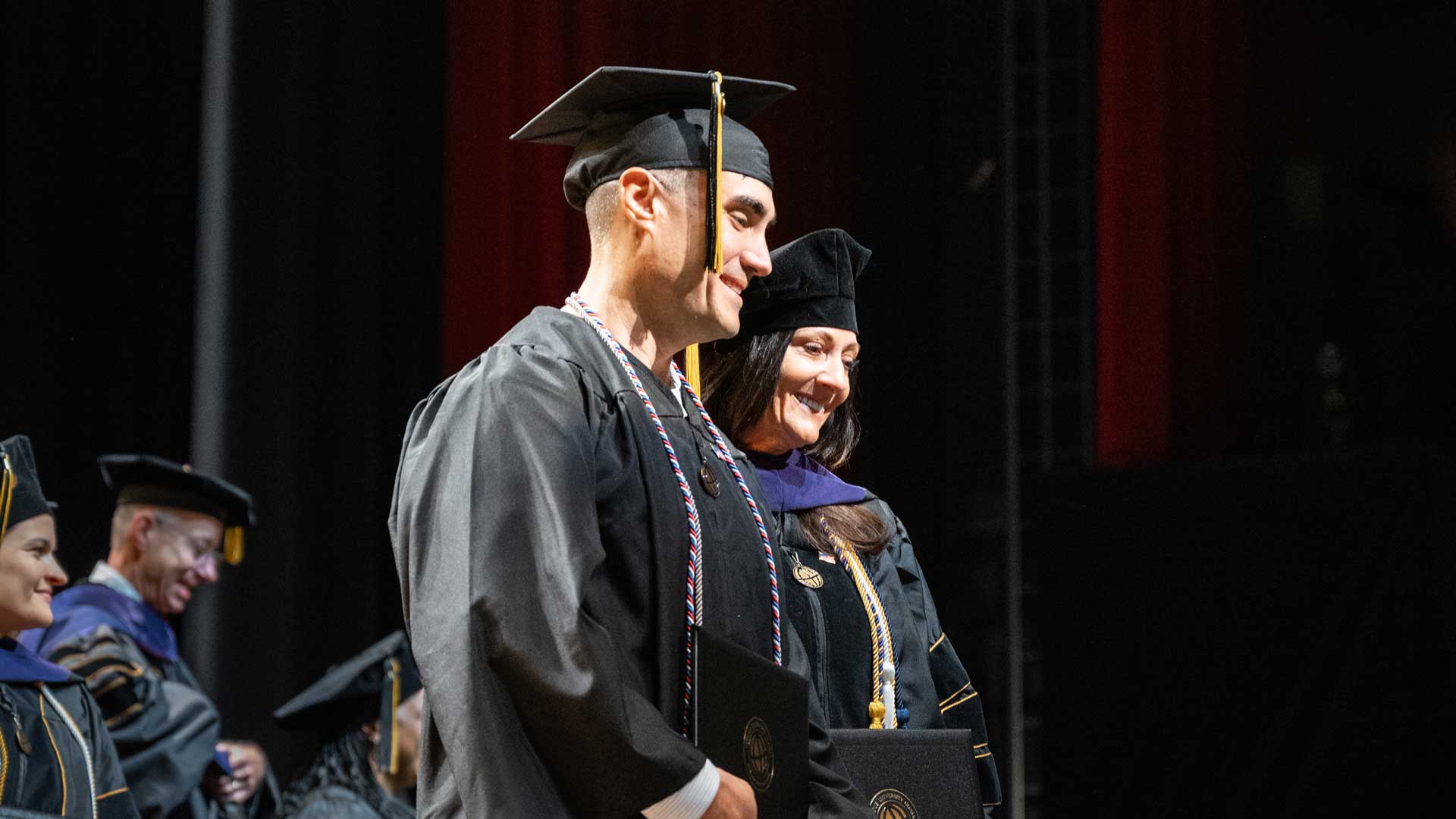 The Favrettos worked hard to receive their diplomas — together. (Purdue Global photo/Kelsey Lefever)