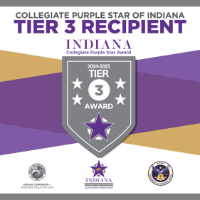Collegiate Purple Star of Indiana Tier 3 Recipient badge