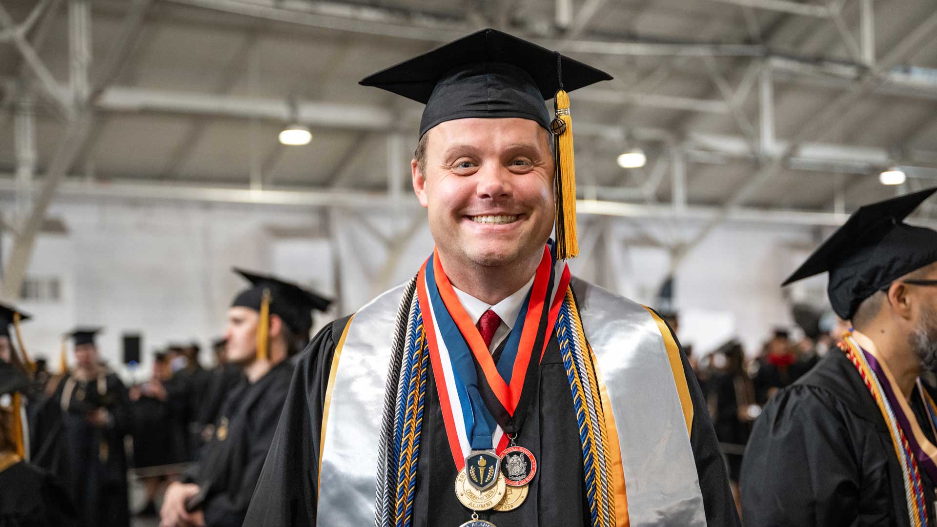 Kurtis Ashton used Purdue Global’s credit for prior learning benefit to graduate debt-free in only ten months. (Purdue Global photo/Kelsey Lefever)