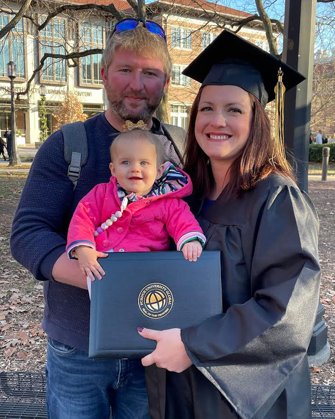 Rawles describes her Purdue Global graduation in 2021 as a meaningful memory and family moment. (Photo provided)
