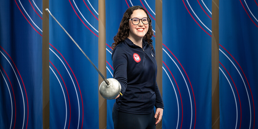 Lauryn DeLuca retired from parafencing at age 20. (Purdue Global photo/Kelsey Lefever)