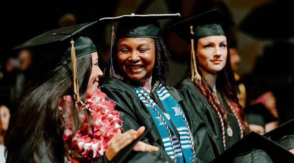 Group of Purdue Global students at graduation ceremony