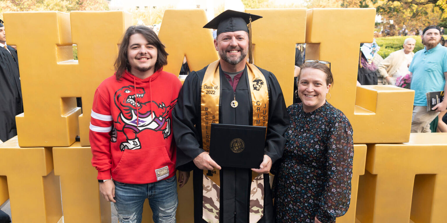 Friesner attended Purdue Global’s Fall 2022 commencement on Purdue University’s campus in West Lafayette, Indiana. (Purdue University photo/John Underwood)