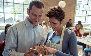 Restaurant workers in a restaurant