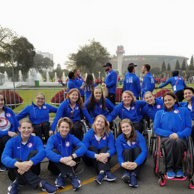With members of her Team USA wheelchair basketball team (Photo provided)
