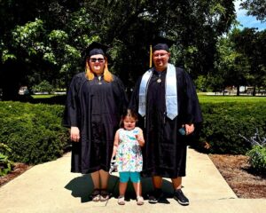 Inspiring his wife to earn her bachelor’s degree, the Aveline family is happily Purdue Global proud. (Photo provided)
