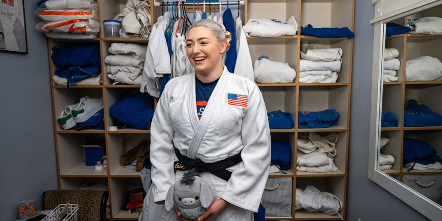 Nicole Stout-Berliner is currently training to qualify for a spot on Team USA for the Los Angeles Olympic Games in 2028. (Photo credit: Purdue Global)