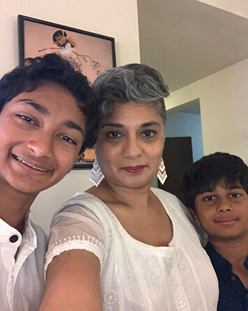 Somita and her two sons. (Photo provided by Somita Basu)