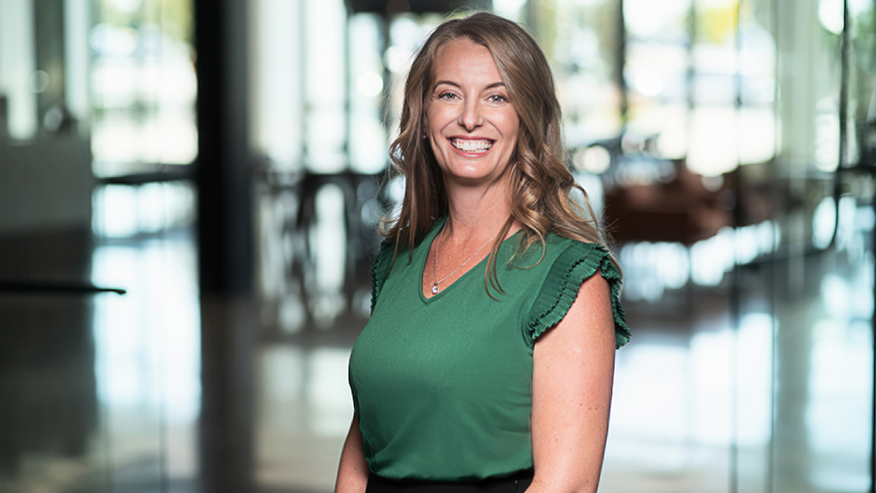 A portrait of Eva Nodine, Purdue Global’s new CFO and COO