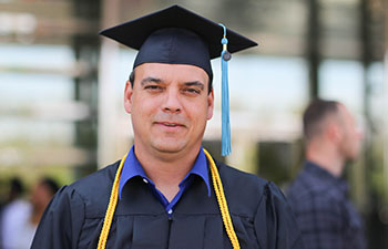 man in graduation cap