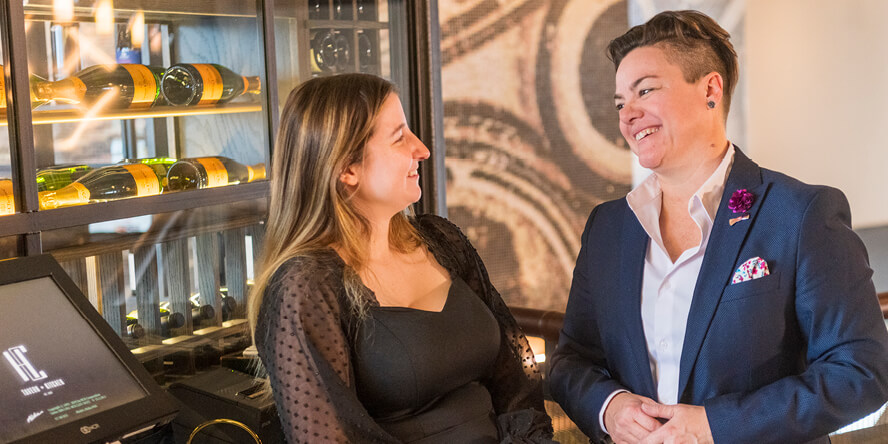 Leanna Chroman may have a wealth of restaurant experience, but she still enjoys joking about the challenges she encountered when filling in for a co-worker in the hostess role. (Purdue University photo/John Underwood)