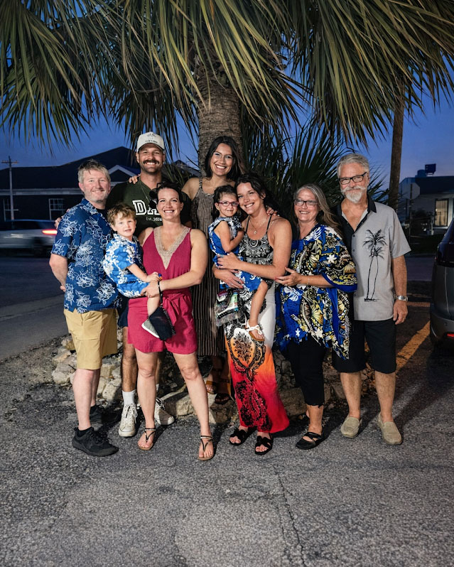 An extended family photo on vacation. Rawles says, “My family is my biggest support system.” (Photo provided)