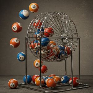 bingo balls in a bingo cage