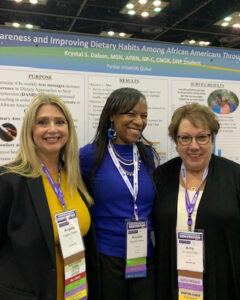 At the 2021 Sigma Theta Tau convention, Krystal Dabon was able to meet in person with Angela Owens (left) and Amy Daly (right), who helped her achieve a Doctor of Nursing Practice degree via Purdue University Global. (Photo courtesy of Krystal Dabon)