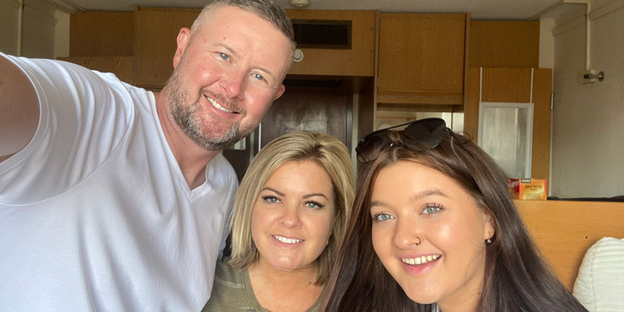 Mandy Gray and her husband move their oldest daughter into her dorm room. (Photo provided)