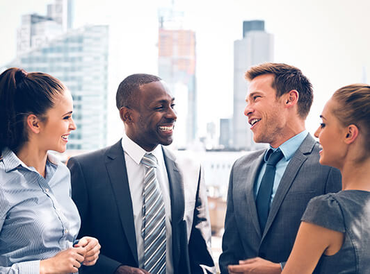 Group of professionals chatting