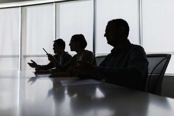 Coworkers in meeting room