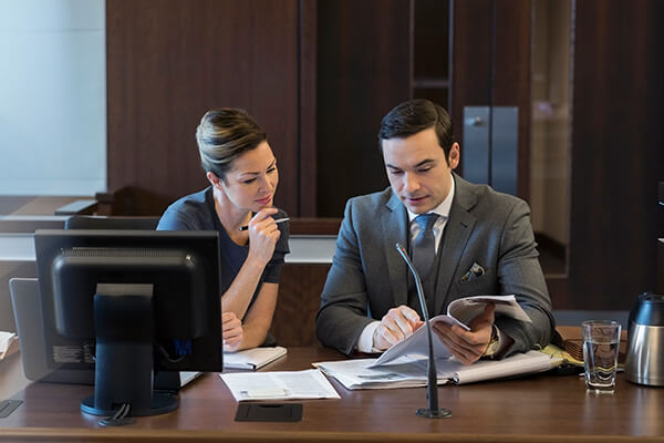 Law Clerks in a meeting