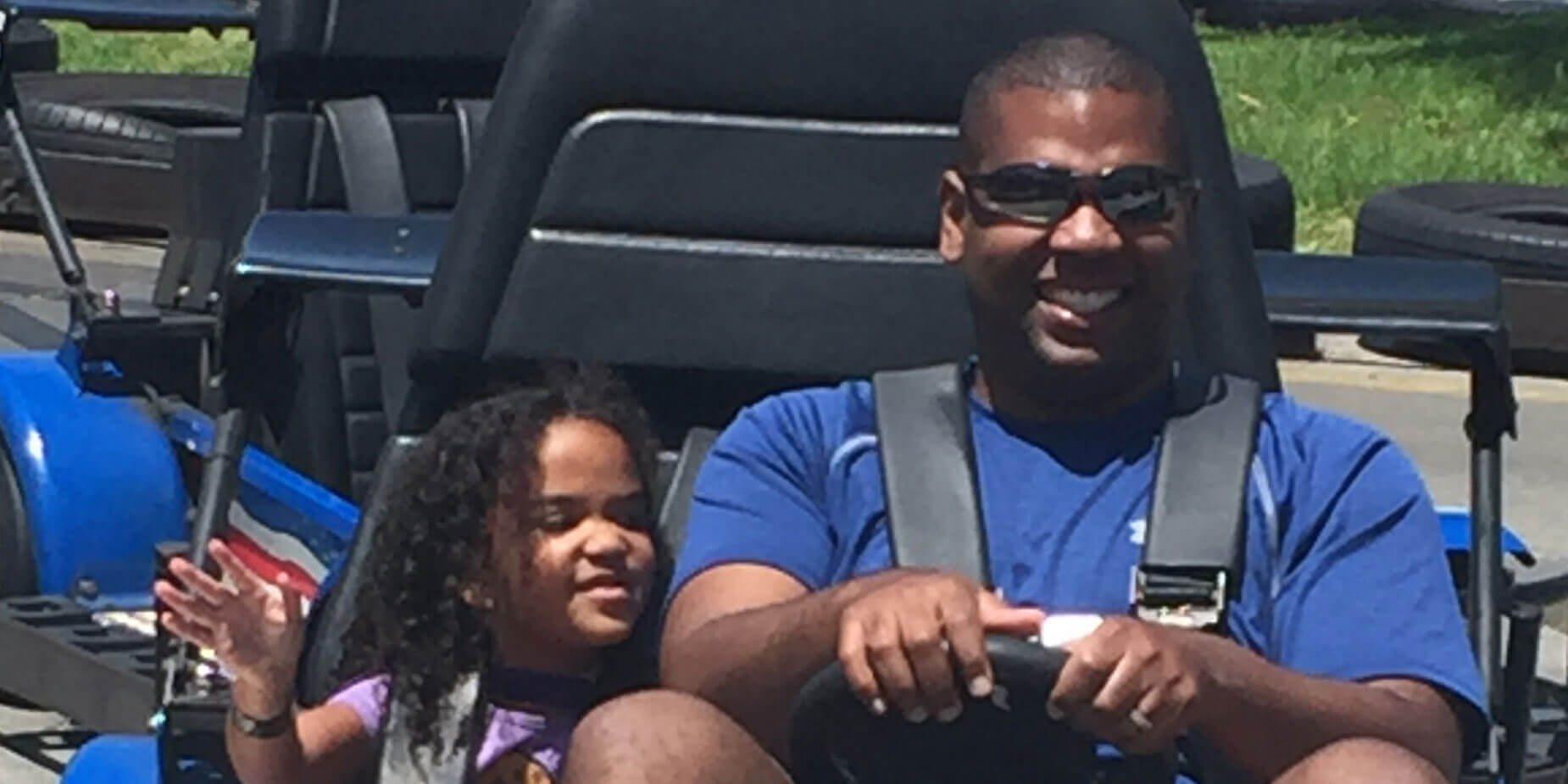 Dolan Williams racing go-karts with his daughter Kiley in 2017. (Photo credit: Dolan Williams) 