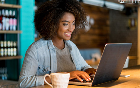 woman working on laptop
