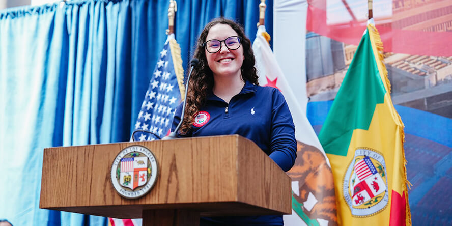 DeLuca says her internship with the LA28 planning committee sparked her interest in human resources. (Photo provided) 