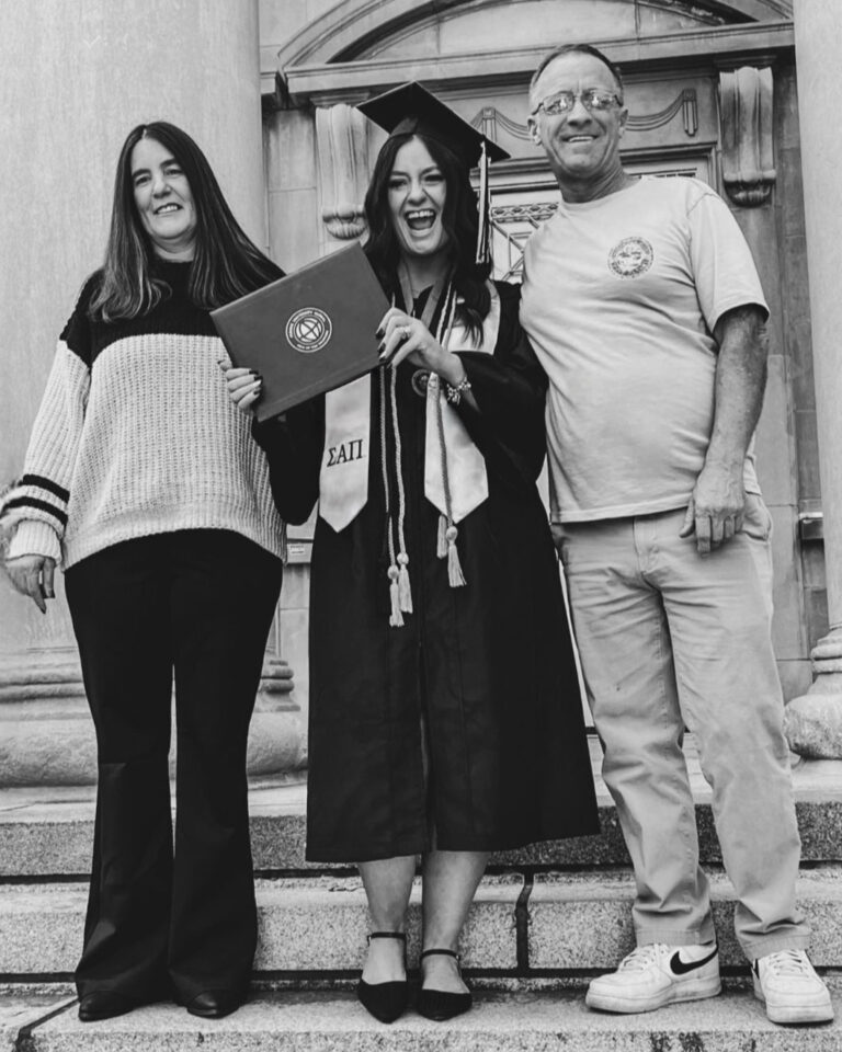 At Purdue Global’s commencement at the Purdue University campus in West Lafayette, Indiana, Tara Melton’s parents were able to celebrate with her. (Photo provided)