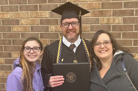 Dockstader is proud to show his family that it is never too late. (Photo provided)