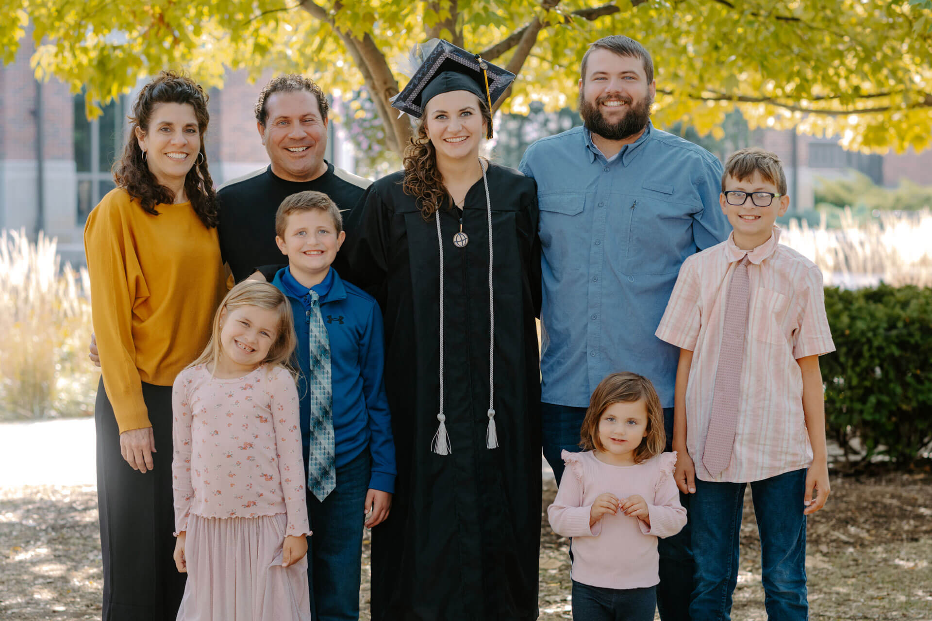 Sienna Clawson and her family at graduation
