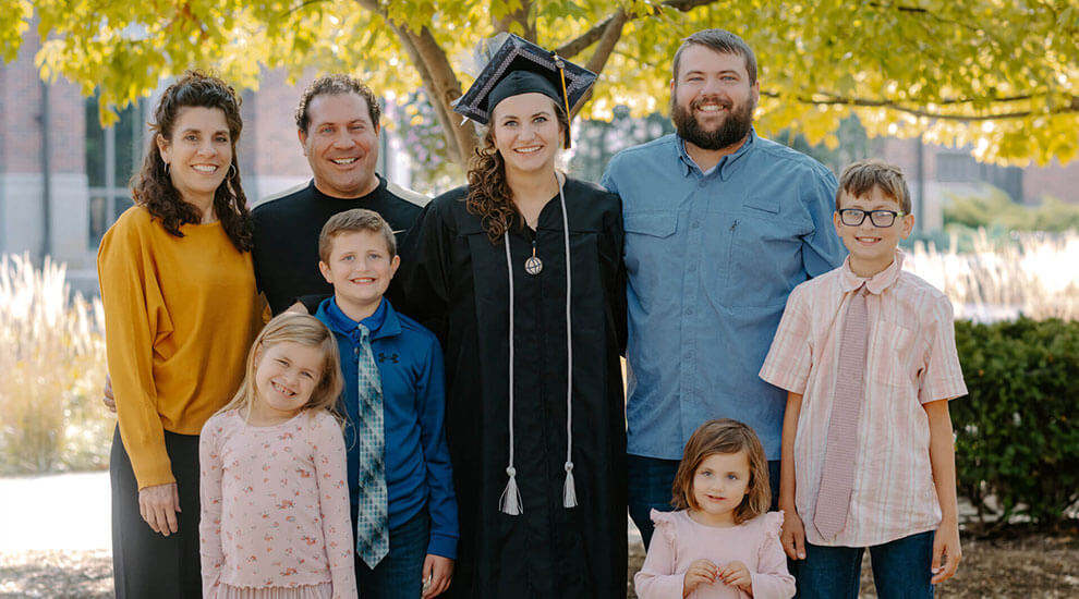 Sienna Clawson and her family at graduation