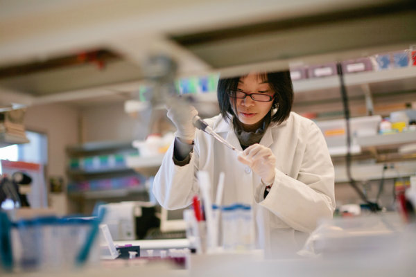 Woman working in lab