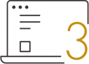 icon of a laptop with the number 3