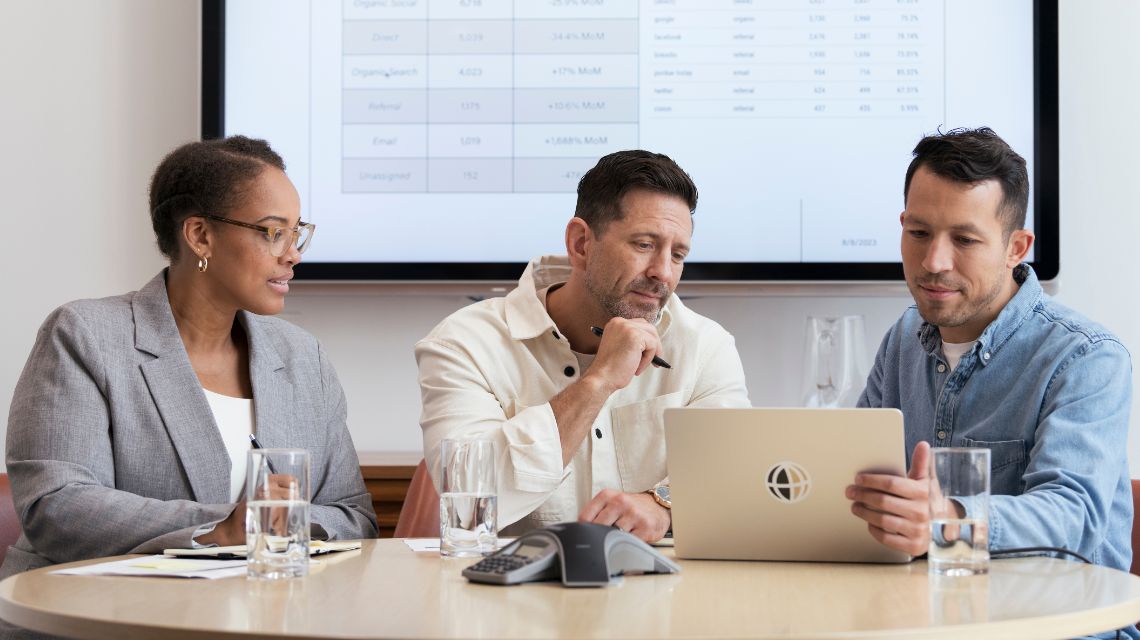 A group of colleagues working on a project.