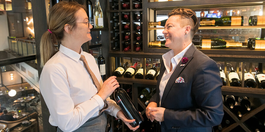 Leanna Chroman landed her first Huse Culinary job, as a server at the Harry & Izzy’s in downtown Indianapolis, by doing a crash course on wine knowledge in an effort to impress her interviewer. (Purdue University photo/John Underwood)
 