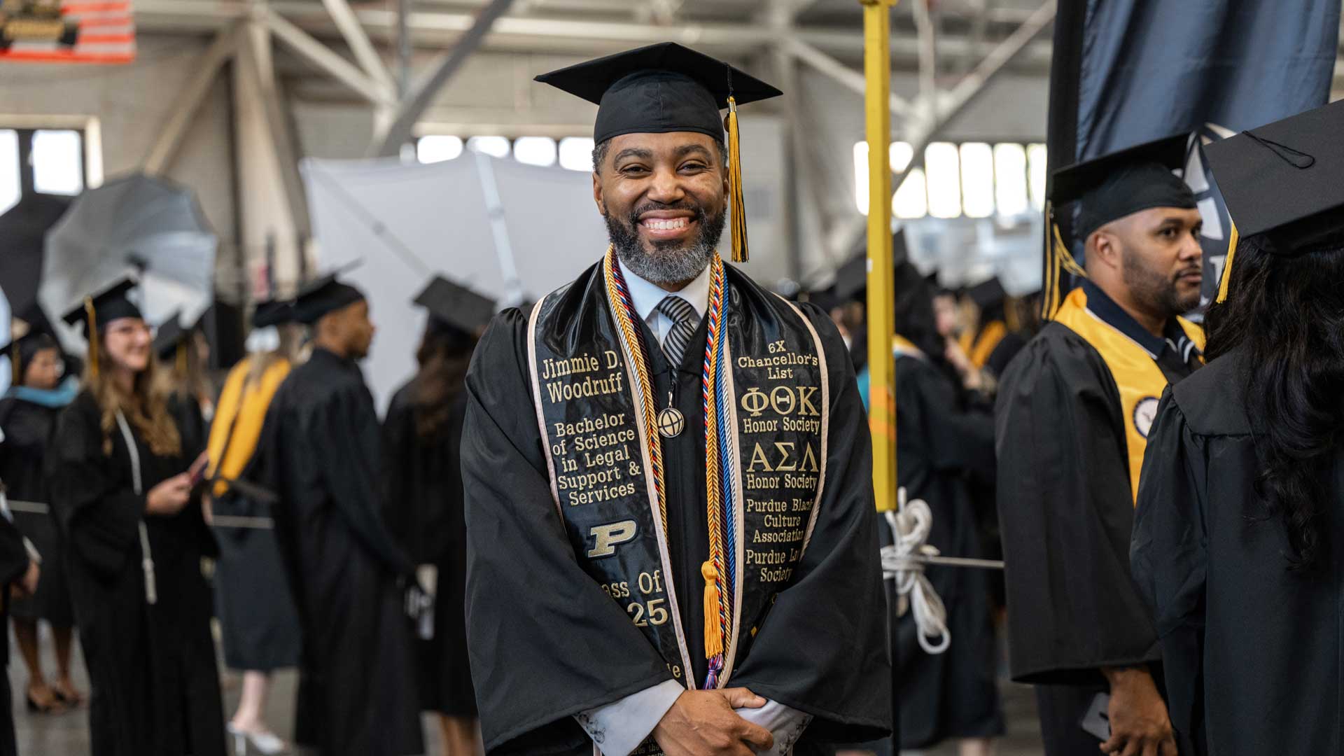 After starting his education journey 20 years ago, veteran Jimmie Woodruff found what he needed to complete his bachelor’s degree from Purdue Global. (Purdue Global photo/Kelsey Lefever)