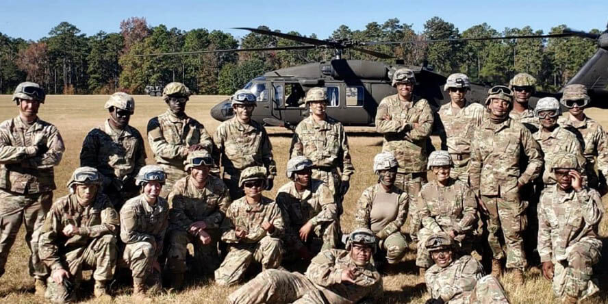 Cliford taking part in a sling load training to learn how to effectively load and unload cargo from an aircraft in a combat environment. (Photo provided)