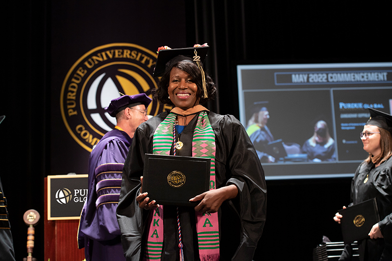 Sheila Taylor at Purdue Global graduation
