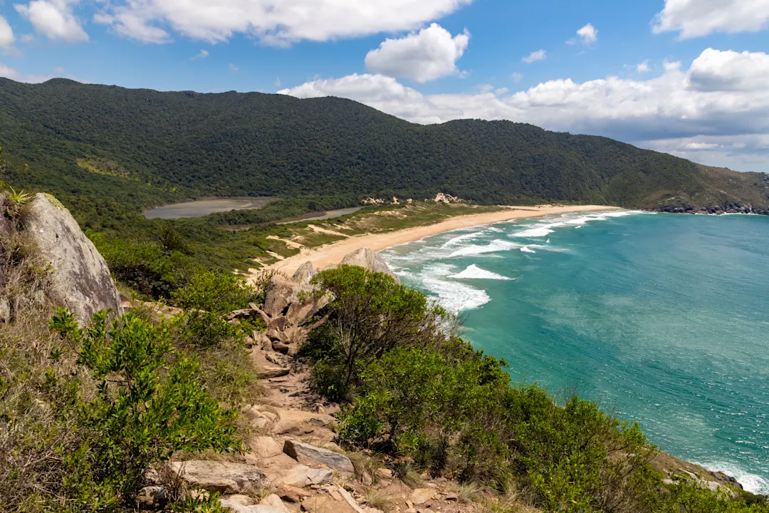 Lagoinha Do Leste, Florianopolis, Brasilien Aufnahme der Küste des Wanderweges Lagoinha Do Leste in Brasilien