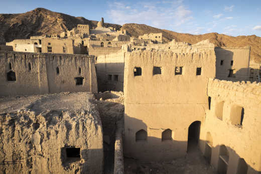Das verlassene Dorf Birkat-Al-Mouz in der Nähe Nizwa, Oman.

