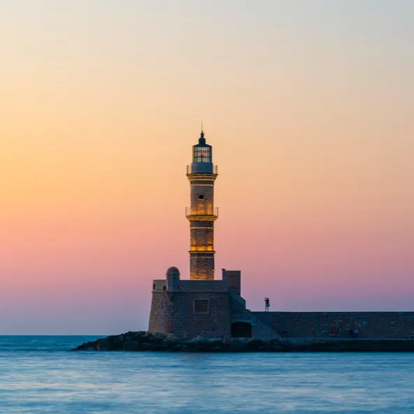 Griechenland, Kreta, Chania, Leuchtturm Chania Leuchtturm auf Chania, Kreta, Griechenland, erbaut 1864