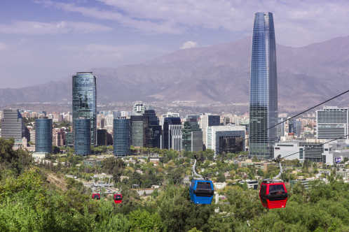 Téléphérique Cerro San Cristobal à Santiago du Chili.