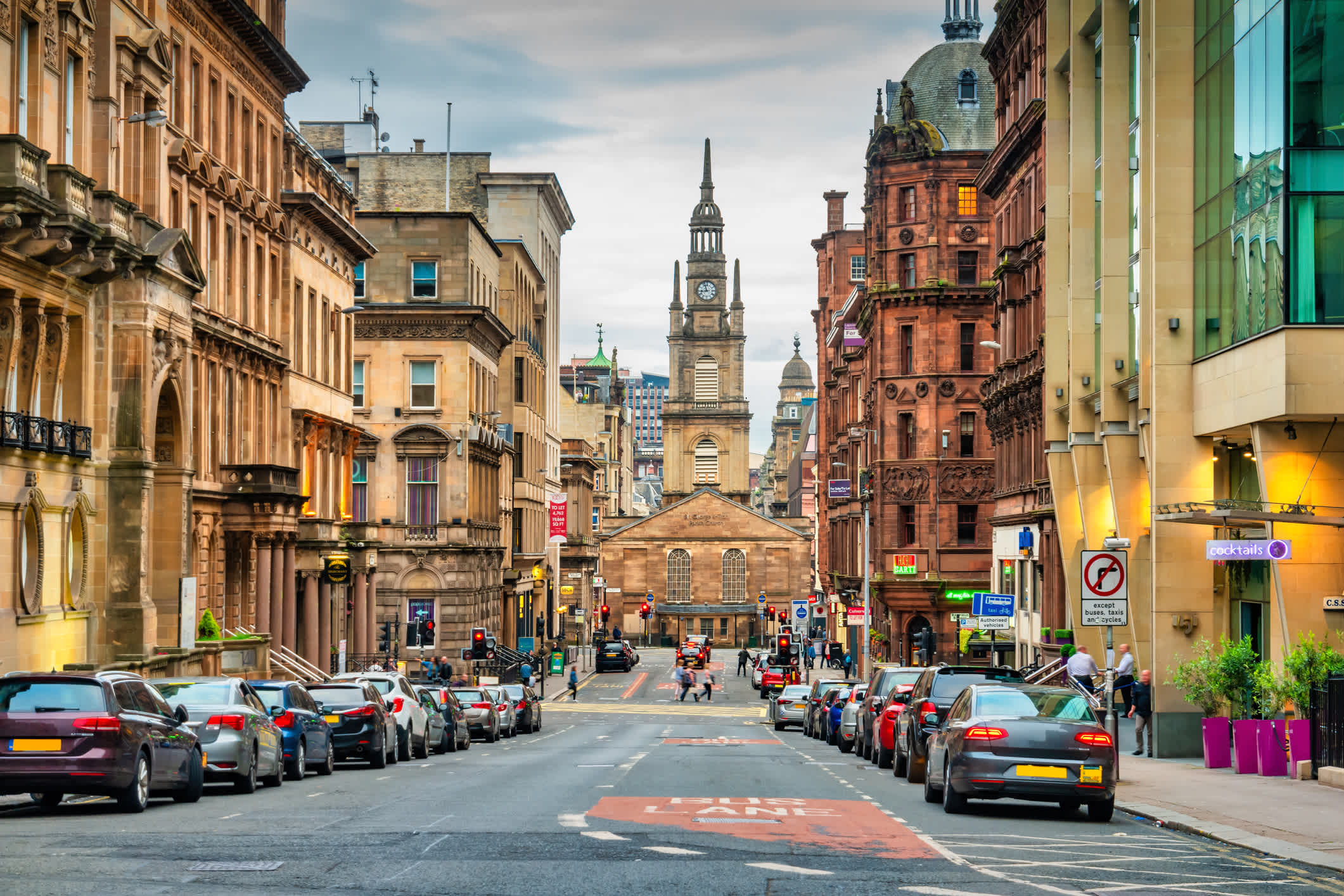 Innenstadt von Glasgow Schottland George Street