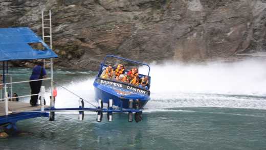 People enjoying a boat activity at Skippers Canyon in New Zealand