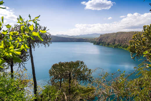 Vue sur le lac Chala, à la frontière entre le Kenya et la Tanzanie.