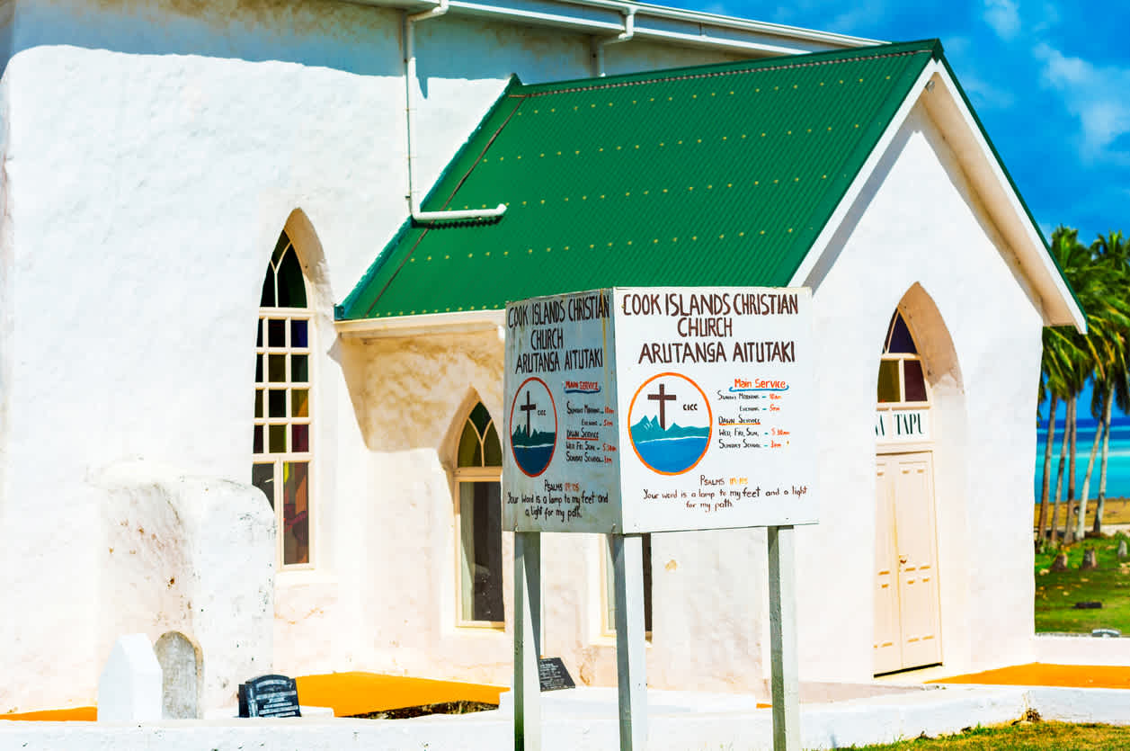 Christliche Kirche der Cook-Inseln in Avarua, Rarotonga. Mit selektivem Fokus